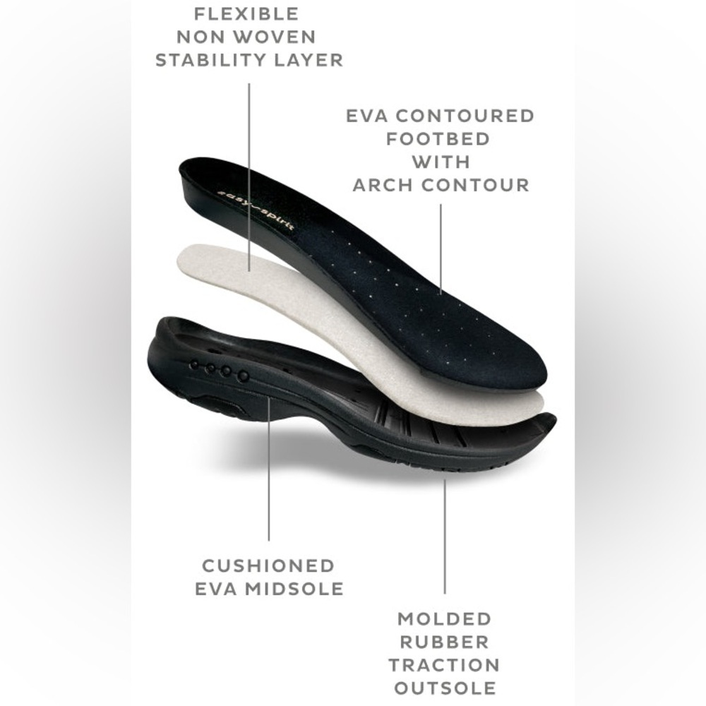 Easy Spirit Traveltime Black Suede & Bronze Sparkle Slip On Shoes Size 7.5 Wide - Picture 14 of 16